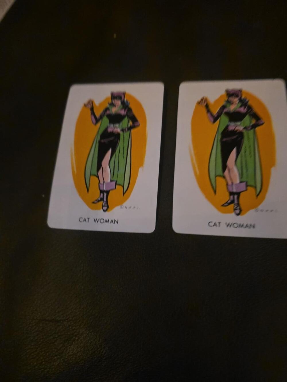 Vintage Batman Card Game Catwoman DC Comics Character Cards N.P.P.I. Lot of 2